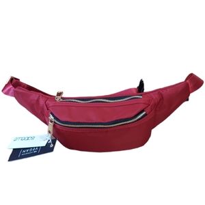 Womens Chest Bag Fanny Pack Red Wine Crossbody Bag Waist Belt Adjustable Strap